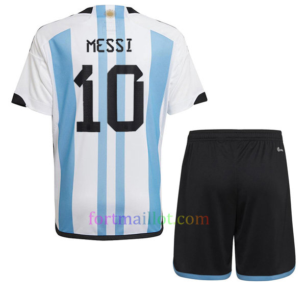 Maillot Domicile Argentine Kit 2022 Enfant – Trois étoiles Messi 10 | Fort Maillot 2