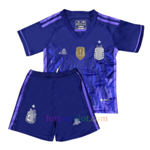 Maillot Extérieur Argentine Kit 2022 Enfant – Trois étoiles Messi 10 | Fort Maillot 3
