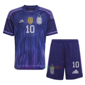 Maillot Extérieur Argentine Kit 2022 Enfant - Messi 10