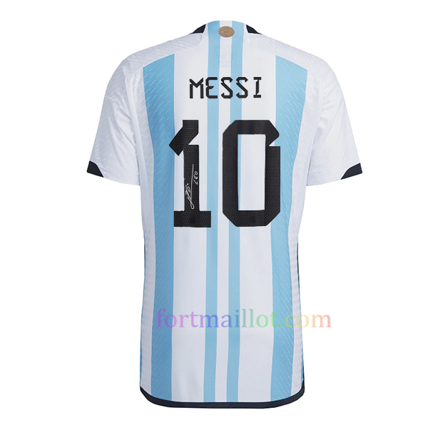 Maillot Domicile Argentine 2022 Version Joueur – Trois étoiles Avec Signature Messi | Fort Maillot 3