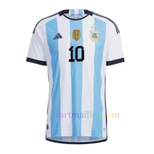 Maillot Domicile Argentine 2022 Version Joueur – Trois étoiles Avec Signature Messi | Fort Maillot