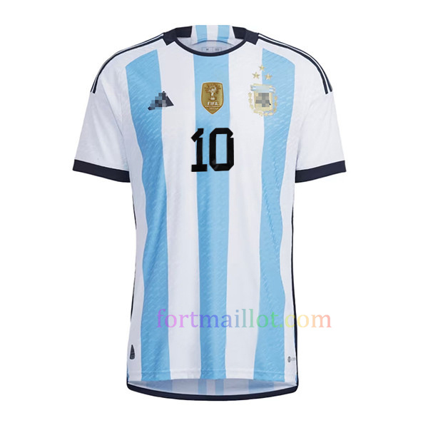 Maillot Domicile Argentine 2022 Version Joueur – Trois étoiles Avec Signature Messi | Fort Maillot 2