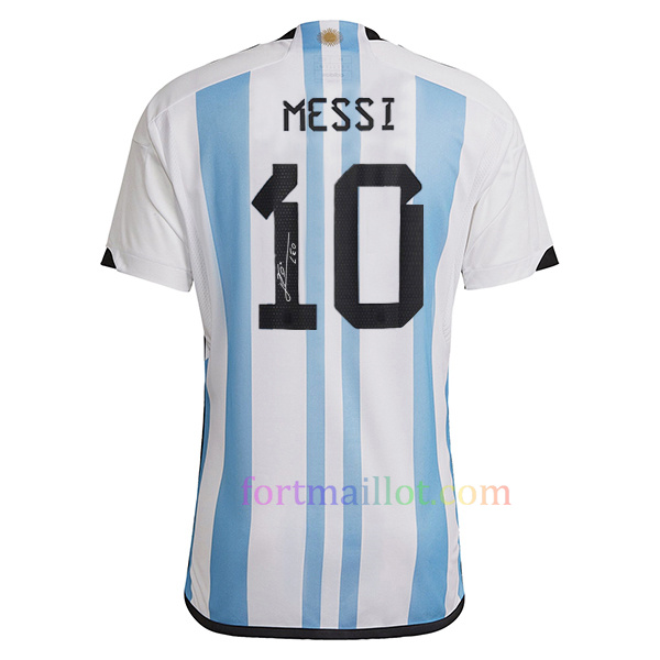 Maillot Domicile Argentine 2022 – Trois étoiles  Avec Signature Messi | Fort Maillot 3