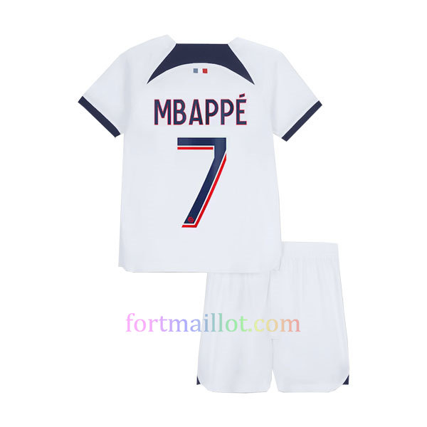 Maillot Extérieur Kit Psg 2023/24 Enfant - Mbappé 7 - Fort Maillot