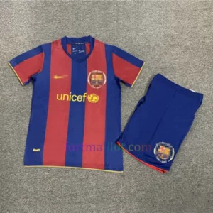 Maillot Domicile FC Barcelone Kit 2007/08 Enfant